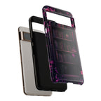 Gothic Bookshelf Phone Case: Dark Purple Roses, Book Lover Gift, Literary Cover