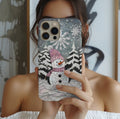 Snowman Phone Case: Winter Faux Stained Glass iPhone Galaxy Pixel