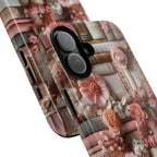 Bookish Phone Case: Pink Floral Bookshelf, Boho Library Cover
