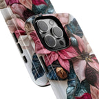 Boho Poinsettia Christmas Phone Case: Metallic Accents, Festive Holiday Cover