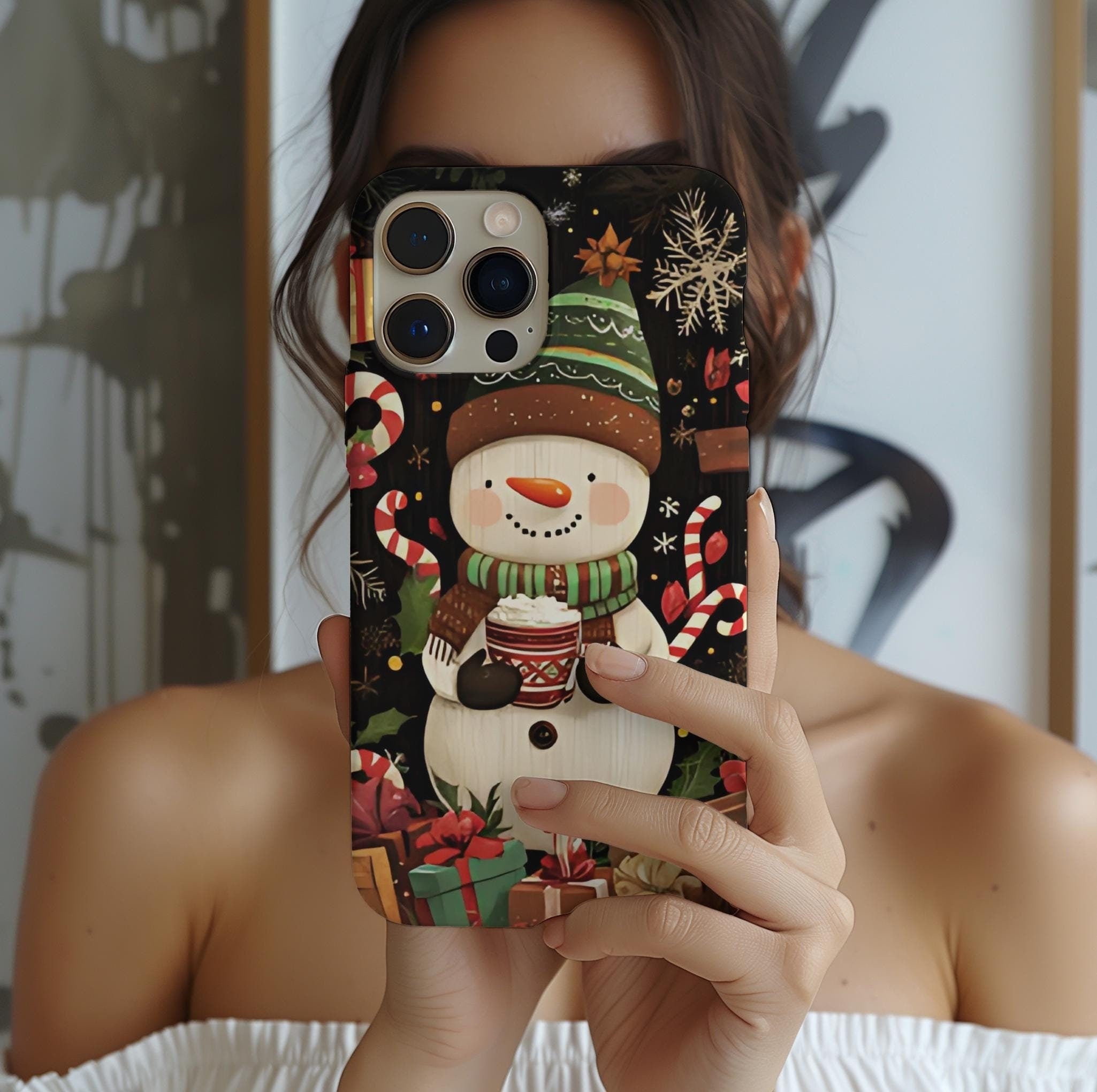 Snowman Winter Wonderland Phone Case: Festive Holiday Design