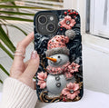 Christmas Snowman Phone Case: Bling Pastel Winter iPhone & Samsung