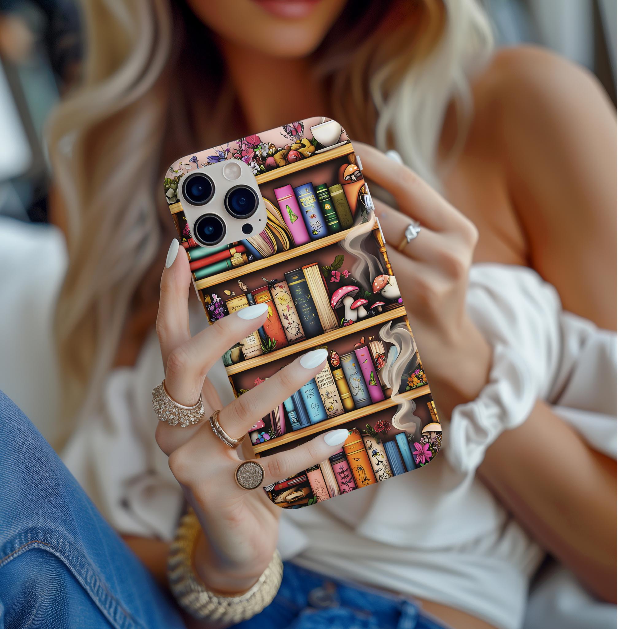 Bookish Phone Case: Fairy Garden Bookshelf Design