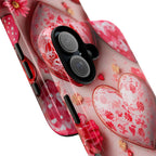 3D Hearts Phone Case: Preppy Valentine's Day Collage iPhone Galaxy Pixel