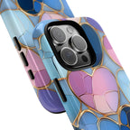 Faux Stained Glass Hearts Phone Case: Valentine's Day Collage, mosaic Cover, iPhone Galaxy, Pixel