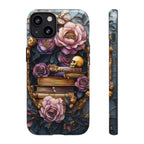 Gothic Floral Bookshelf Phone Case: Faux Stained Glass Design  n iPhone Galaxy Pixel