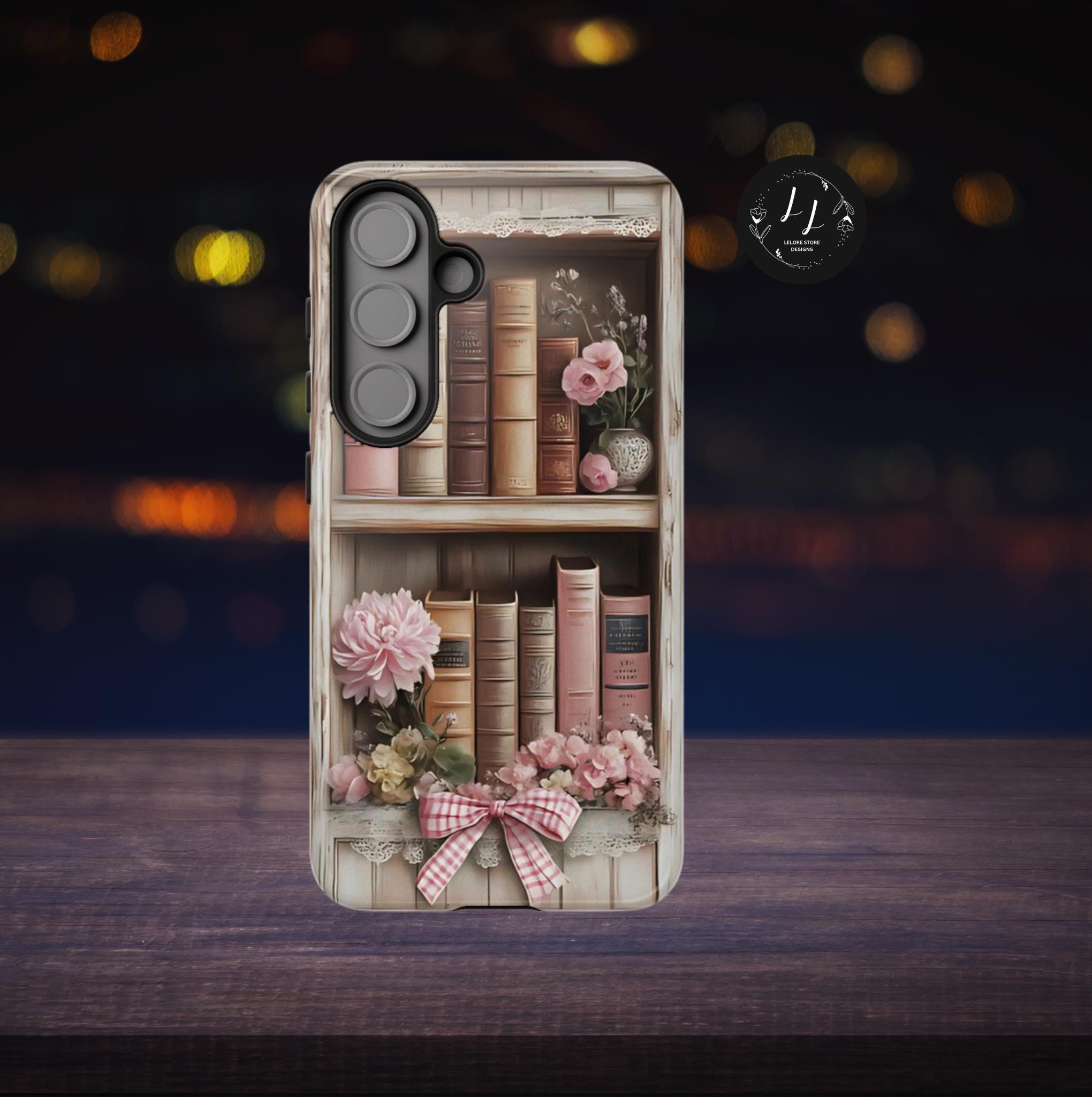 Bookish Pink Bookshelf Phone Case: Coquette Book Lover Gift