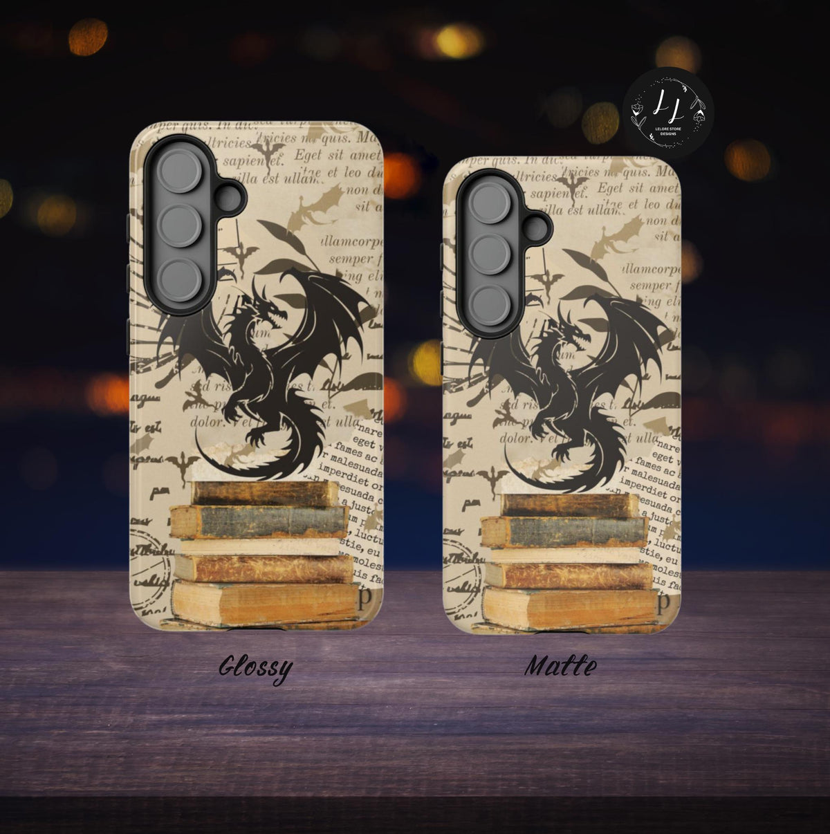 Vintage Dragon Bookish Phone Case: Fantasy Literary Design
