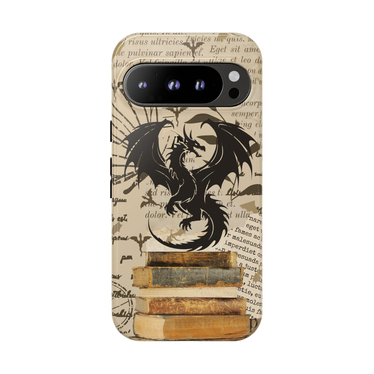 Vintage Dragon Bookish Phone Case: Fantasy Literary Design