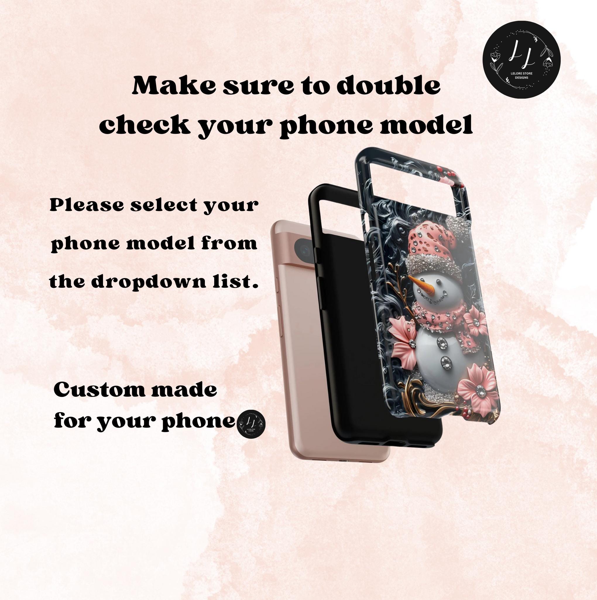 Christmas Snowman Phone Case: Bling Pastel Winter iPhone & Samsung