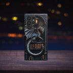 Bookish Dragon Phone Case: Fantasy Bookshelf Design