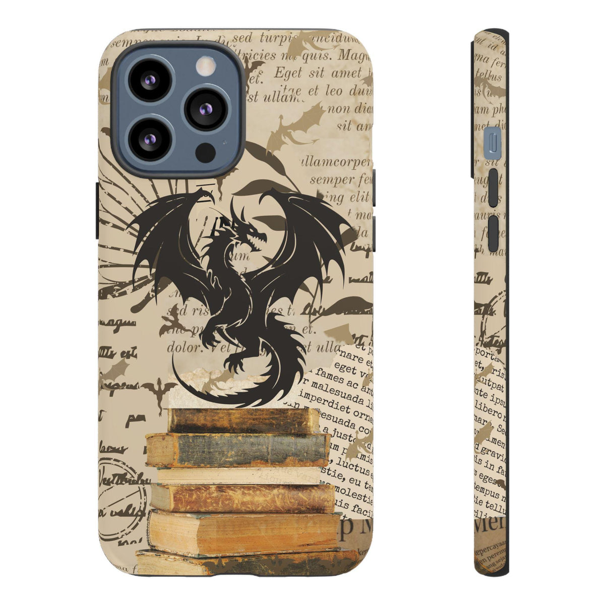 Vintage Dragon Bookish Phone Case: Fantasy Literary Design