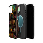 Bookish Floral Stained Glass iPhone Case: MagSafe-Compatible Book Lover Gift