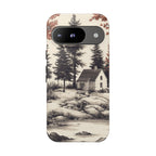 Chinoiserie Floral Toile iPhone Case: Elegant Earthy Brown Design