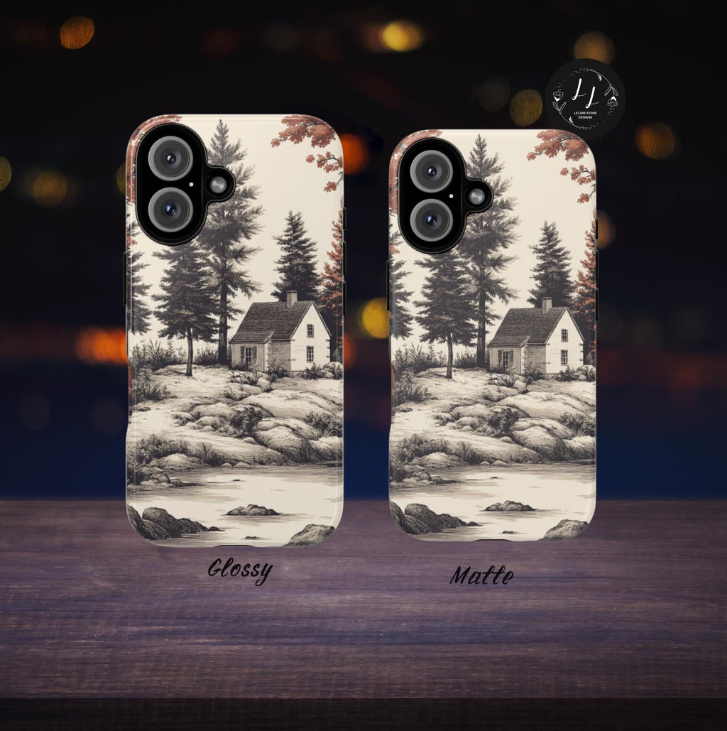 Chinoiserie Floral Toile iPhone Case: Elegant Earthy Brown Design