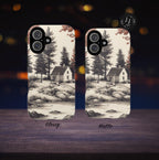 Chinoiserie Floral Toile iPhone Case: Elegant Earthy Brown Design