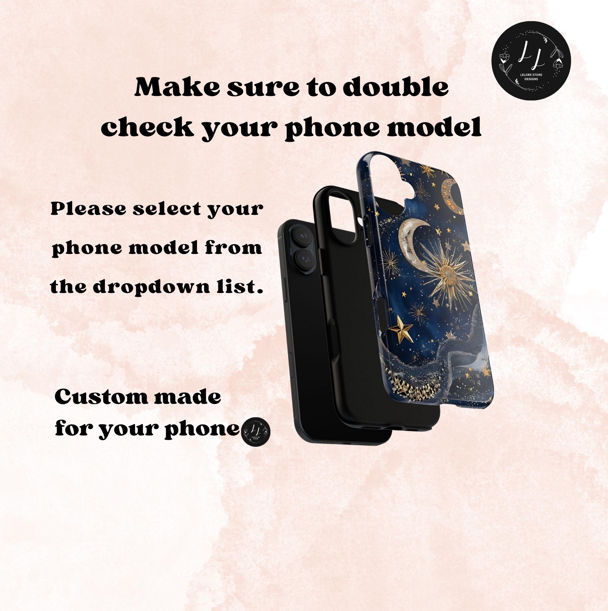 Celestial Moon & Stars Phone Case: Mystical Blue Sky Design