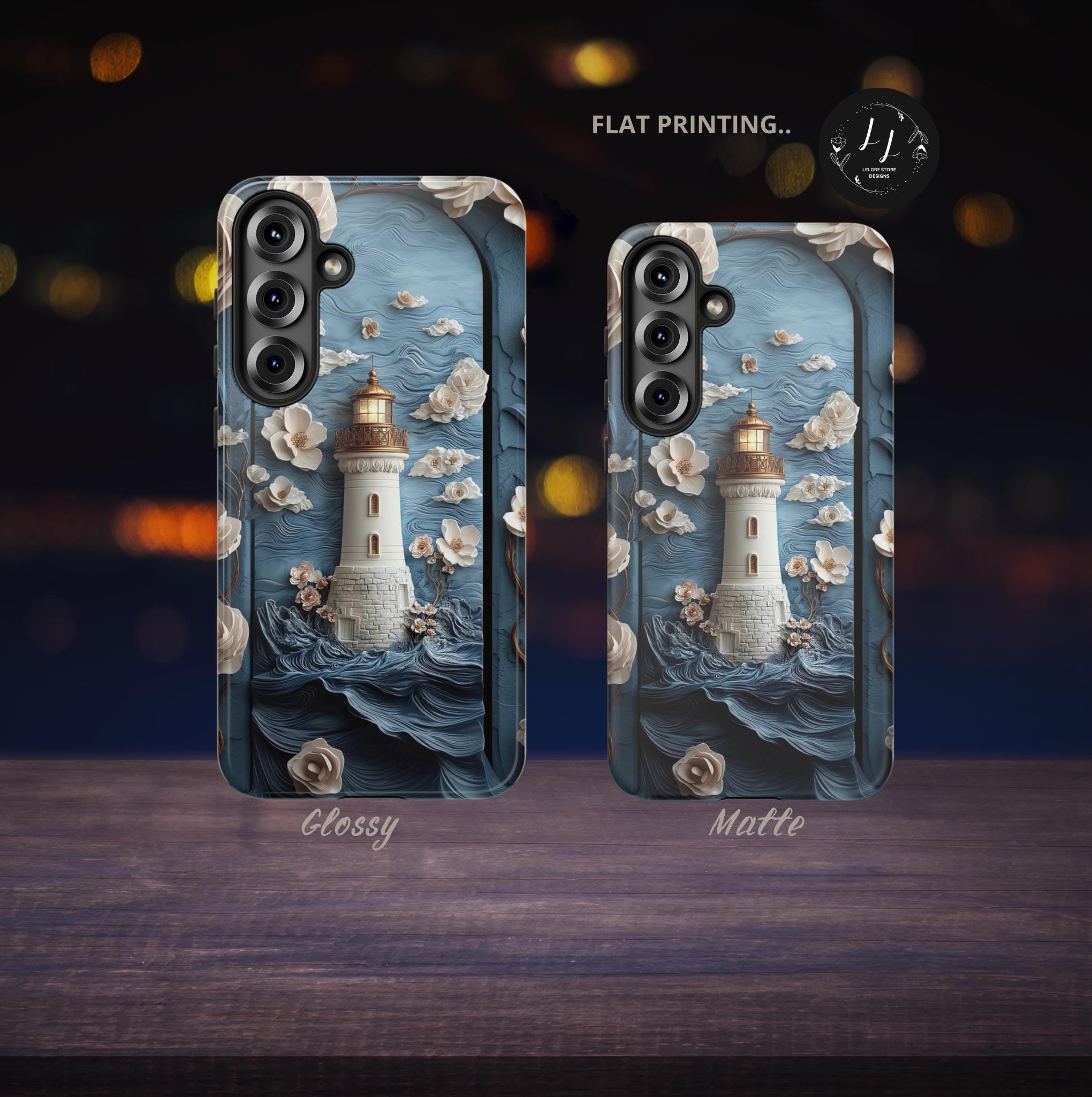 Lighthouse Ocean Phone Case: Coastal Nautical Gift, iPhone, Pixel, Galaxy Blue Cover