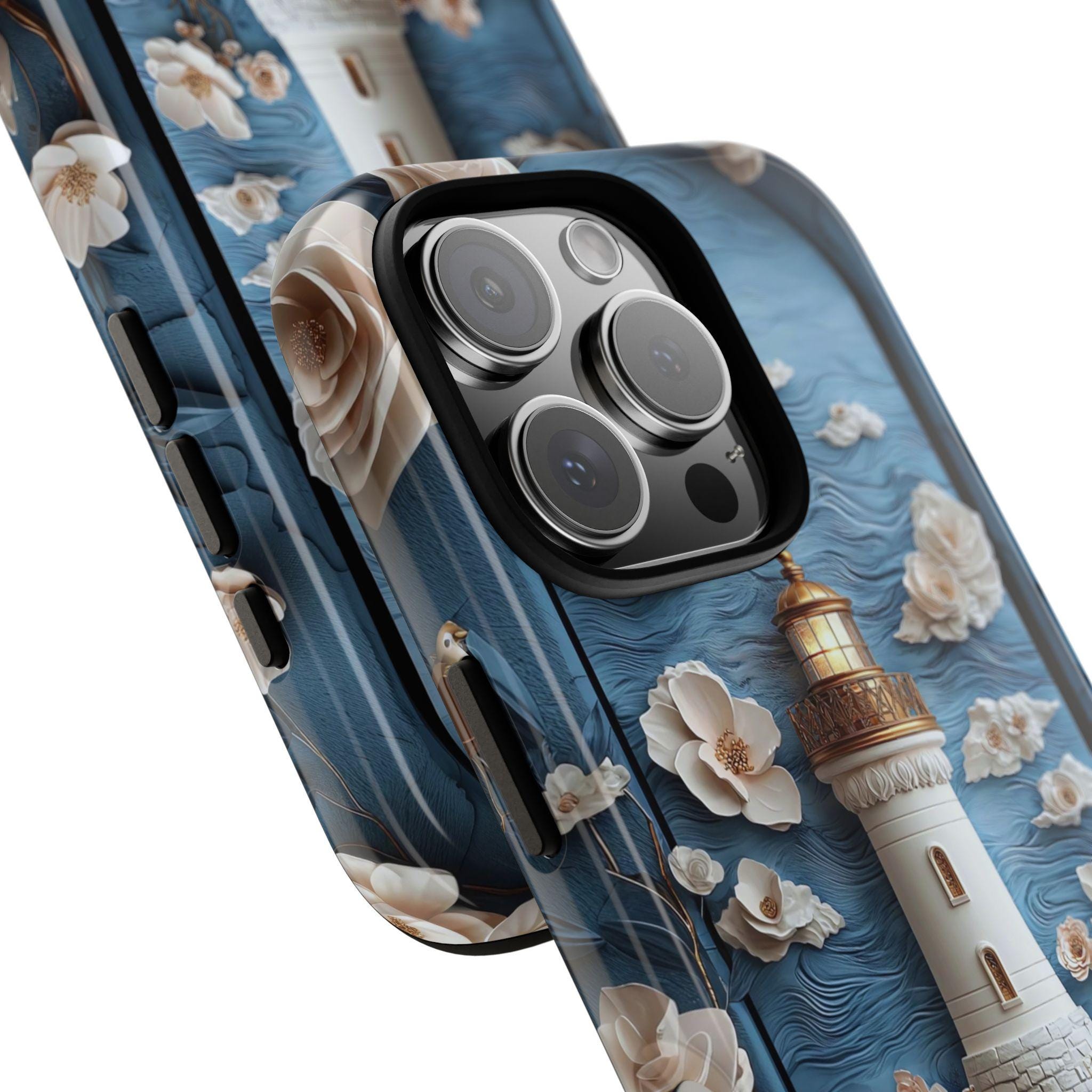 Lighthouse Ocean Phone Case: Coastal Nautical Gift, iPhone, Pixel, Galaxy Blue Cover