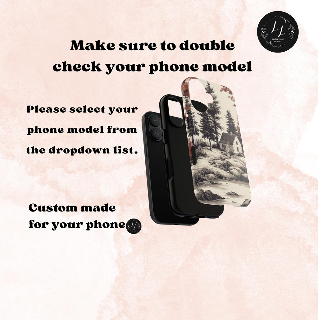 Chinoiserie Floral Toile iPhone Case: Elegant Earthy Brown Design