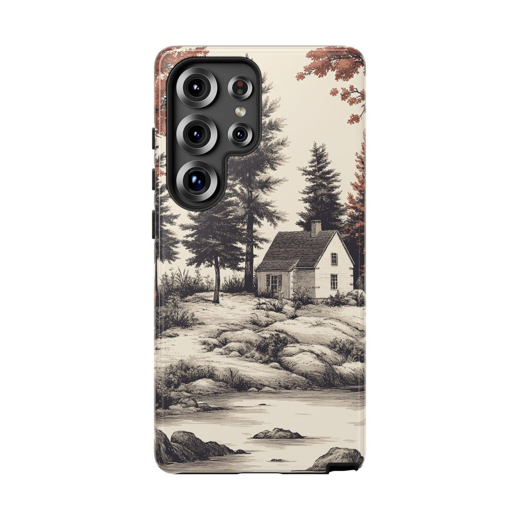 Chinoiserie Floral Toile iPhone Case: Elegant Earthy Brown Design