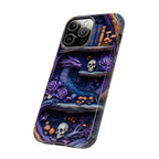 Purple Dragon Bookshelf Phone Case: Dark Academia Fantasy Cover