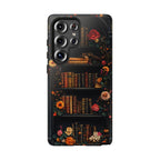 Floral Bookshelf Phone Case: Dark Academia Book Lover Gift