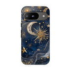 Celestial Moon & Stars Phone Case: Mystical Blue Sky Design