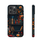 Floral Bookshelf Phone Case: Book Lover Gift