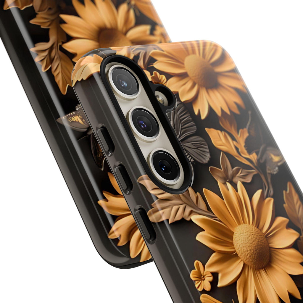 Boho Sunflower Phone Case: Floral Foliage Design