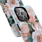 Floral Bookshelf Phone Case: Faux Stained Glass Design, Book Lover Gift
