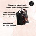 Dark Floral Bookshelf Phone Case: Book Lover Gift