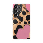 Leopard Print Phone Case: Pink Heart, Fashionable Design