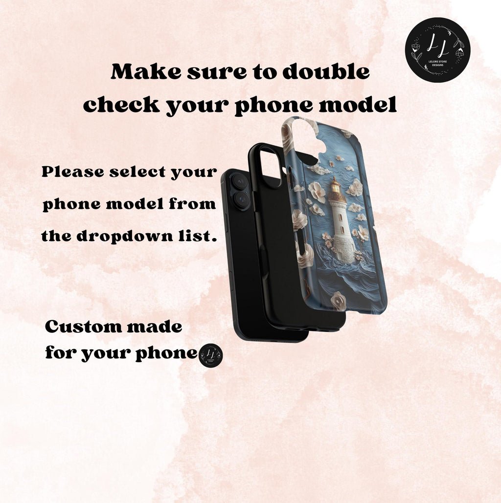 Lighthouse Ocean Phone Case: Coastal Nautical Gift, iPhone, Pixel, Galaxy Blue Cover