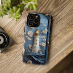 Lighthouse Ocean Phone Case: Coastal Nautical Gift, iPhone, Pixel, Galaxy Blue Cover
