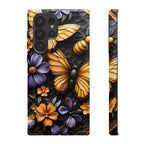 Honeybee Butterfly Floral Phone Case: Nature Mosaic Design