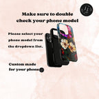Floral Faux Stained Glass Tough Phone Case: Botanical Design