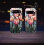Tulip Phone Case: Faux Stained Glass Floral Design