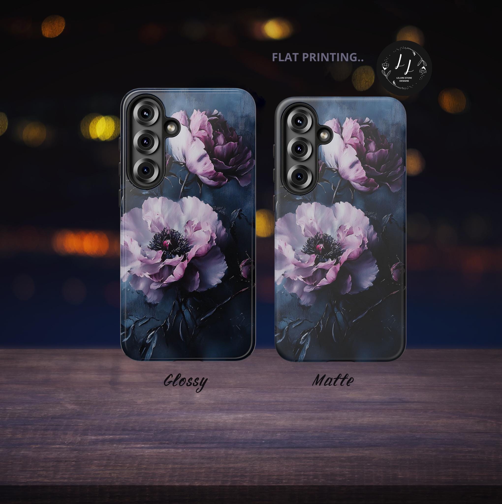 Gothic Floral Phone Case: Dark Academia Purple Flower Design