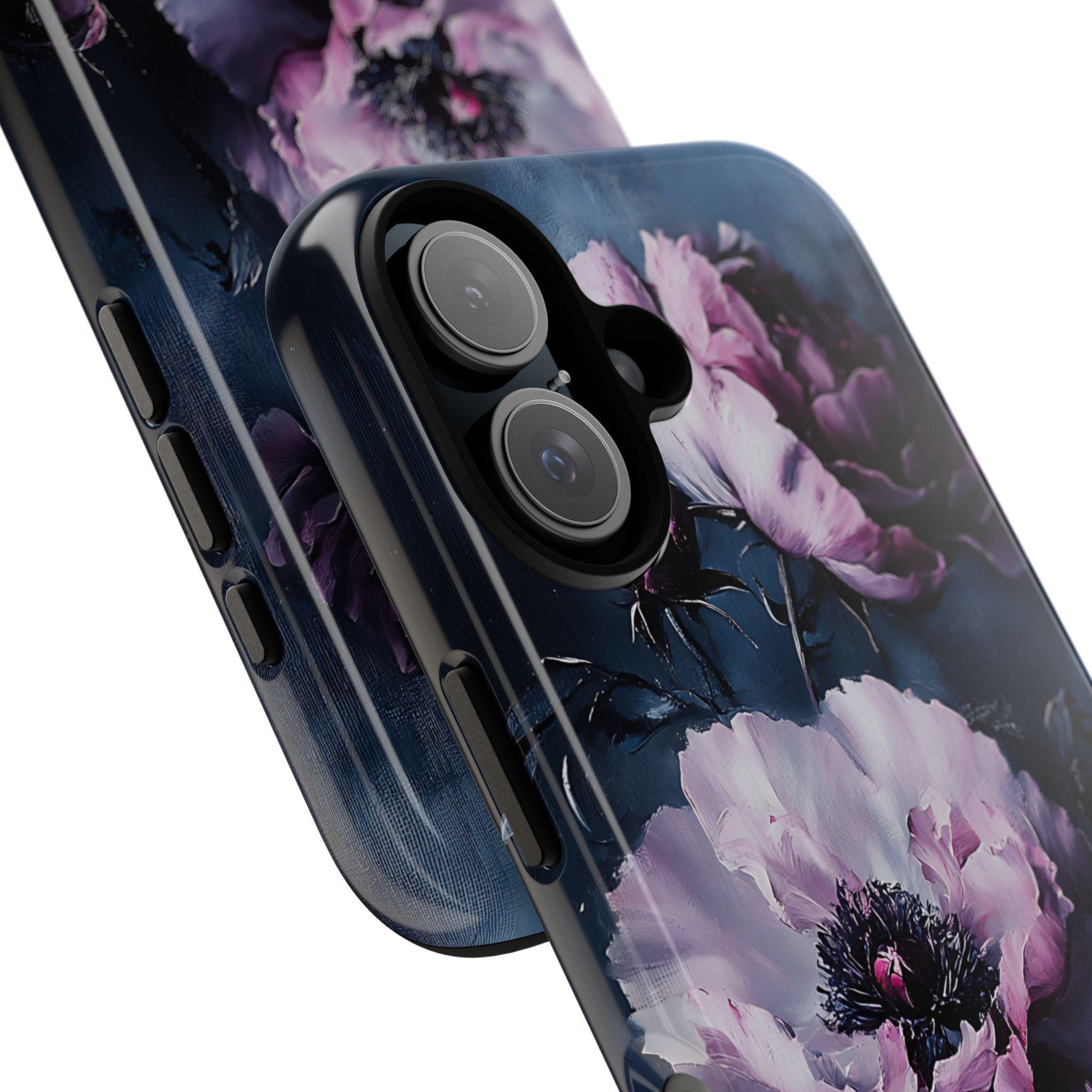 Gothic Floral Phone Case: Dark Academia Purple Flower Design