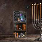 Celestial Bookshelf Phone Case, Mystical Library, Crystal Gems iPhone Galaxy Pixel Covers Book Lover