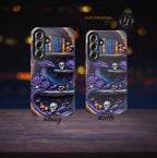 Purple Dragon Bookshelf Phone Case: Dark Academia Fantasy Cover