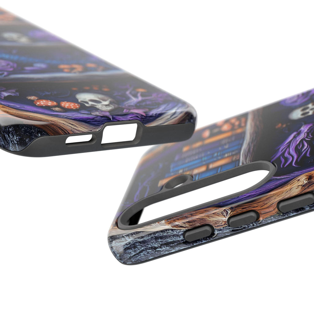 Purple Dragon Bookshelf Phone Case: Dark Academia Fantasy Cover