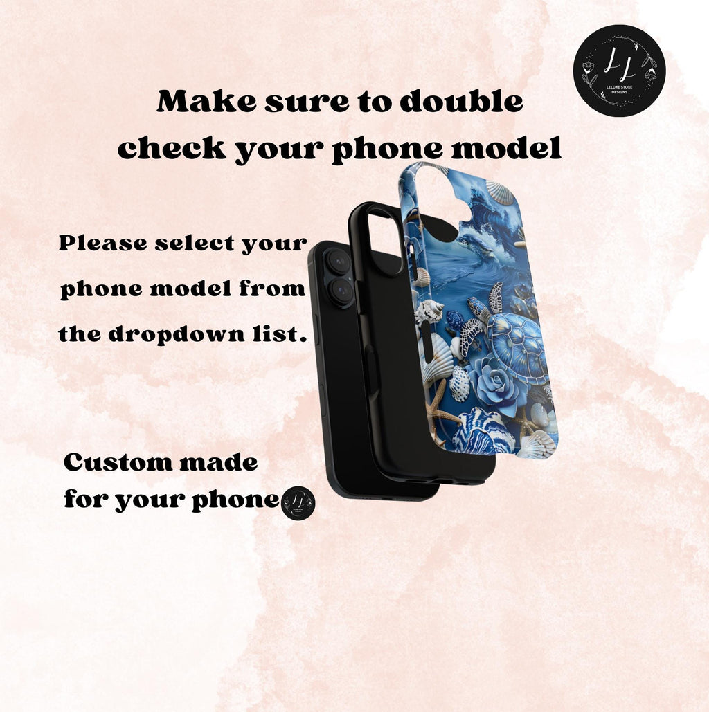Blue Ocean Waves Phone Case: Turtles & Shells Mosaic