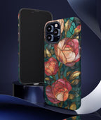 Boho Floral Mosaic Phone Case: Faux Stained Glass Botanical Design