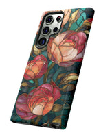 Boho Floral Mosaic Phone Case: Faux Stained Glass Botanical Design