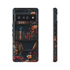Floral Bookshelf Phone Case: Book Lover Gift