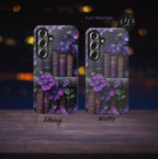 Gothic Bookshelf Phone Case: Floral Dark Academia iPhone, Galaxy, Pixel