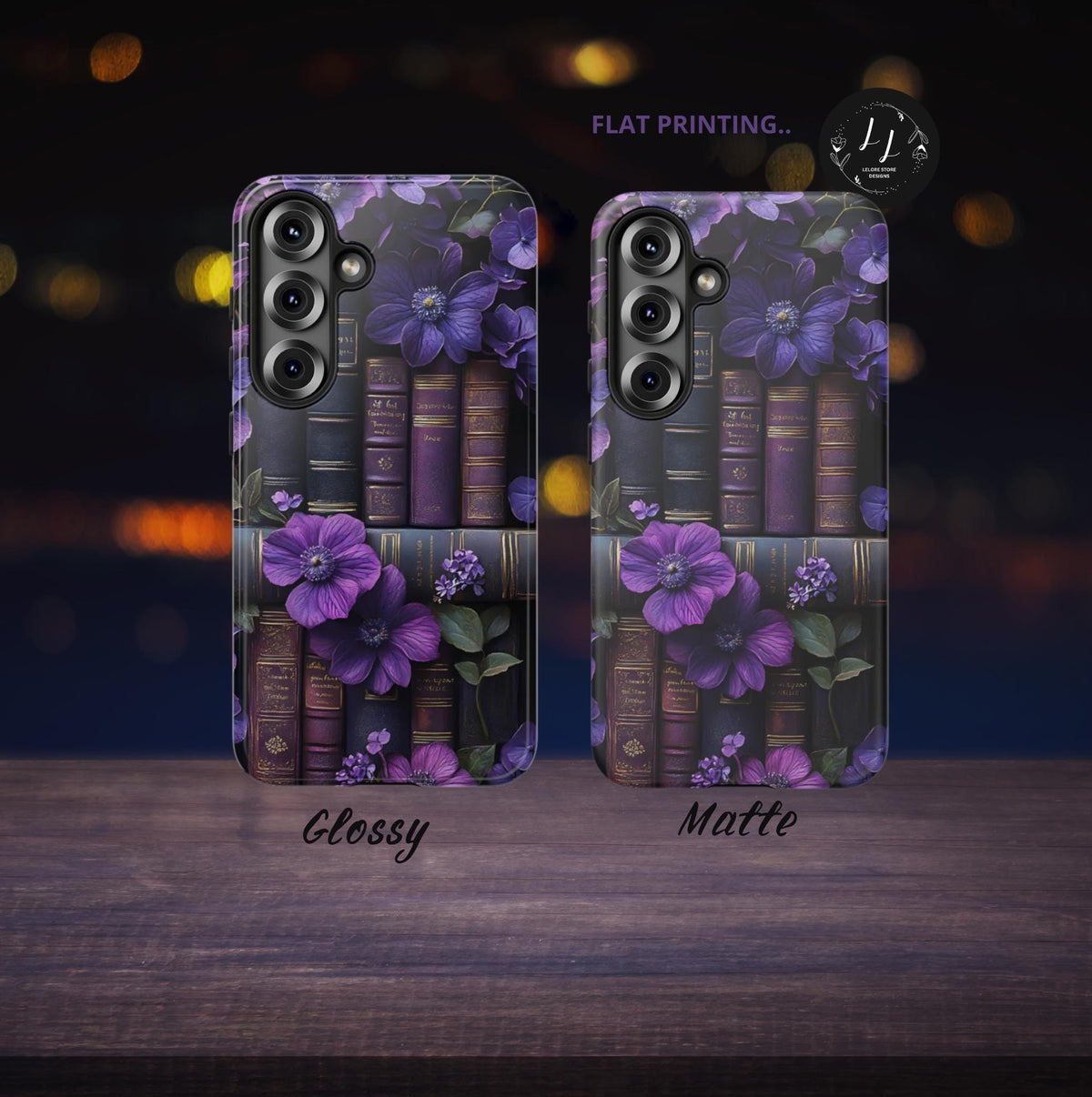 Gothic Bookshelf Phone Case: Floral Dark Academia iPhone, Galaxy, Pixel