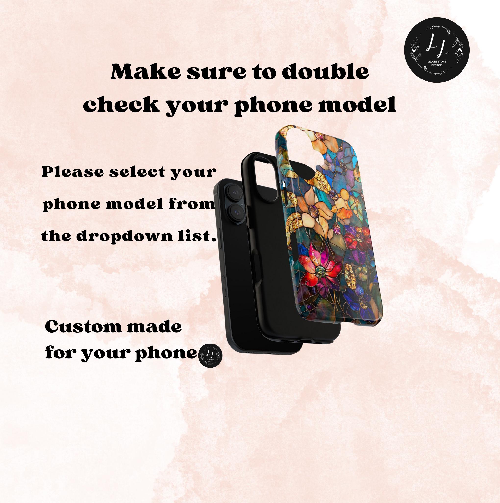 Faux Stained Glass Wildflower Phone Case: Boho Mosaic Floral Design